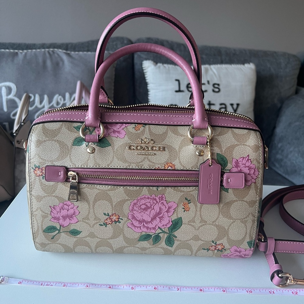 Coach Pink Floral Satchel Bag